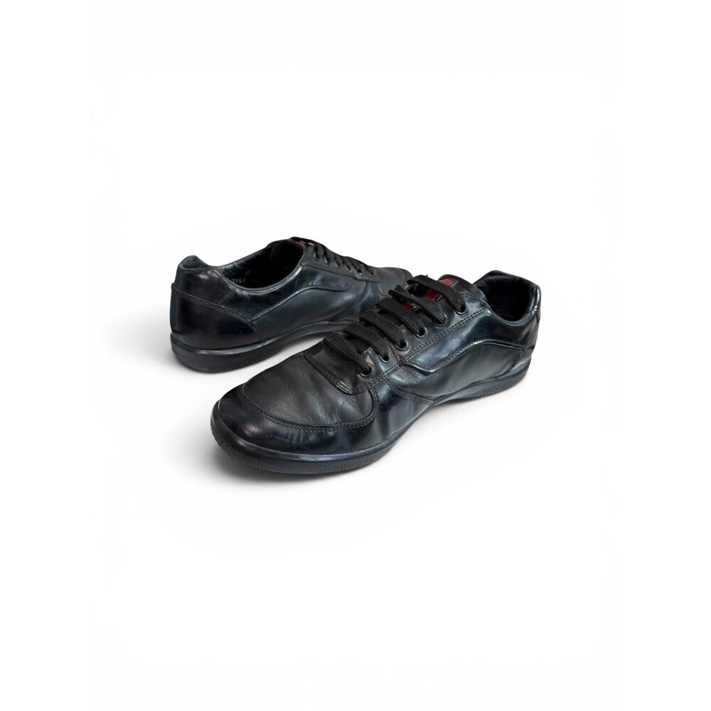 Prada Men’s Black Leather Low Top Sneakers Size UK 6, US 7 (Fits US Size 8) - Picture 6 of 9